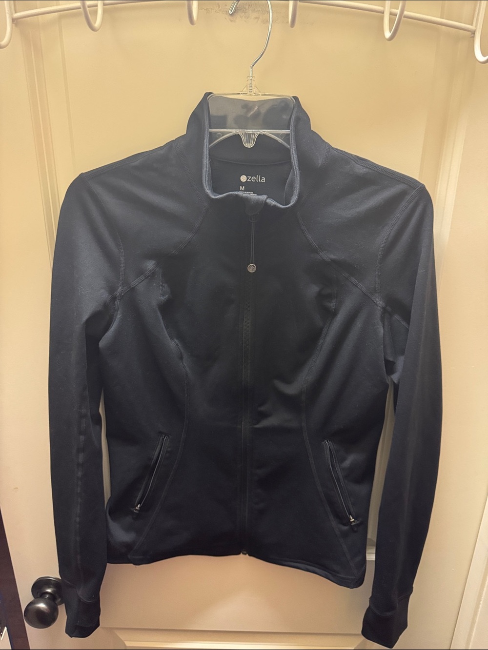Zella Black Zip-Front Bomber Jacket